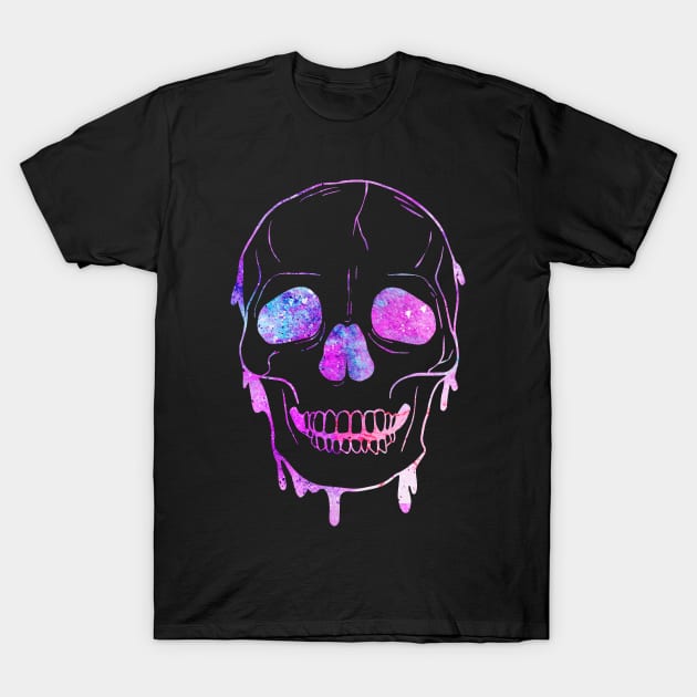 Cosmic Skull Art T-Shirt by theglaze